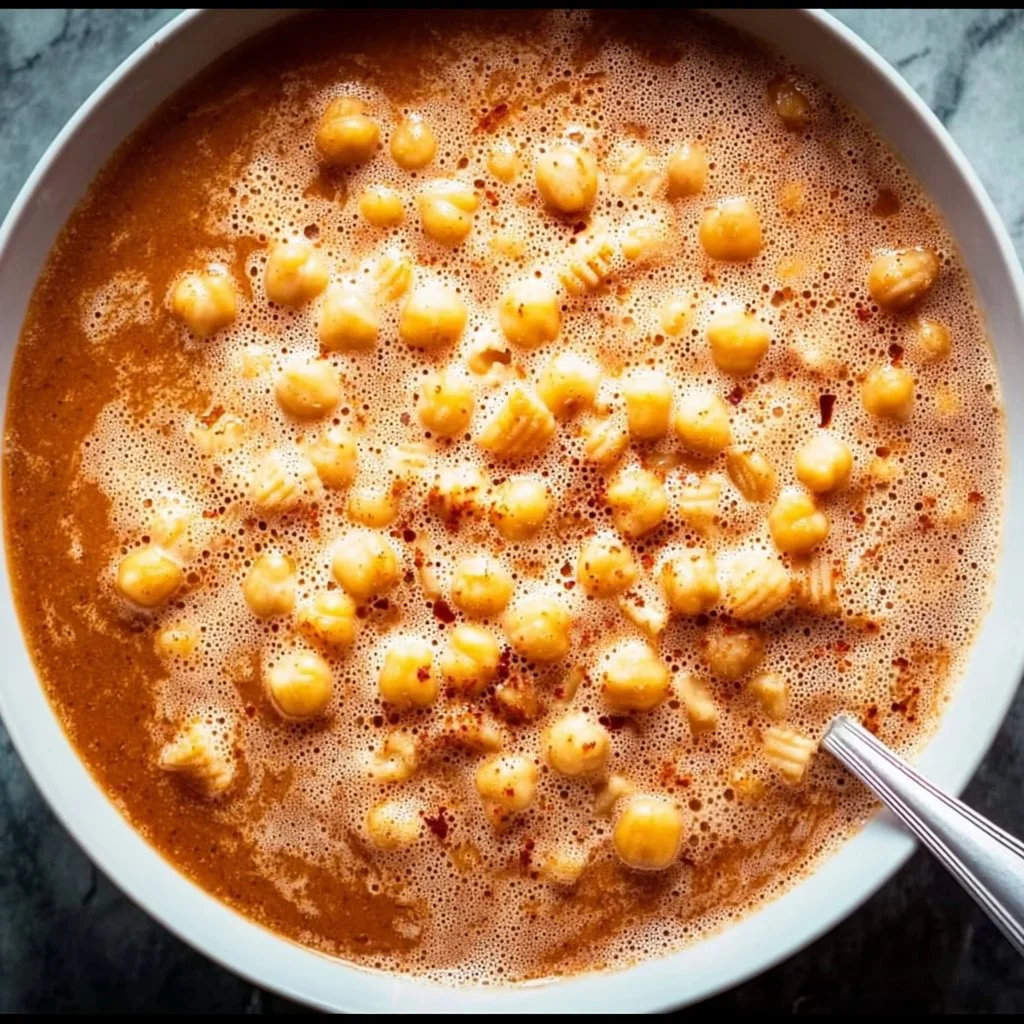 Delicious plate of Pasta and Chickpeas, an Italian classic recipe