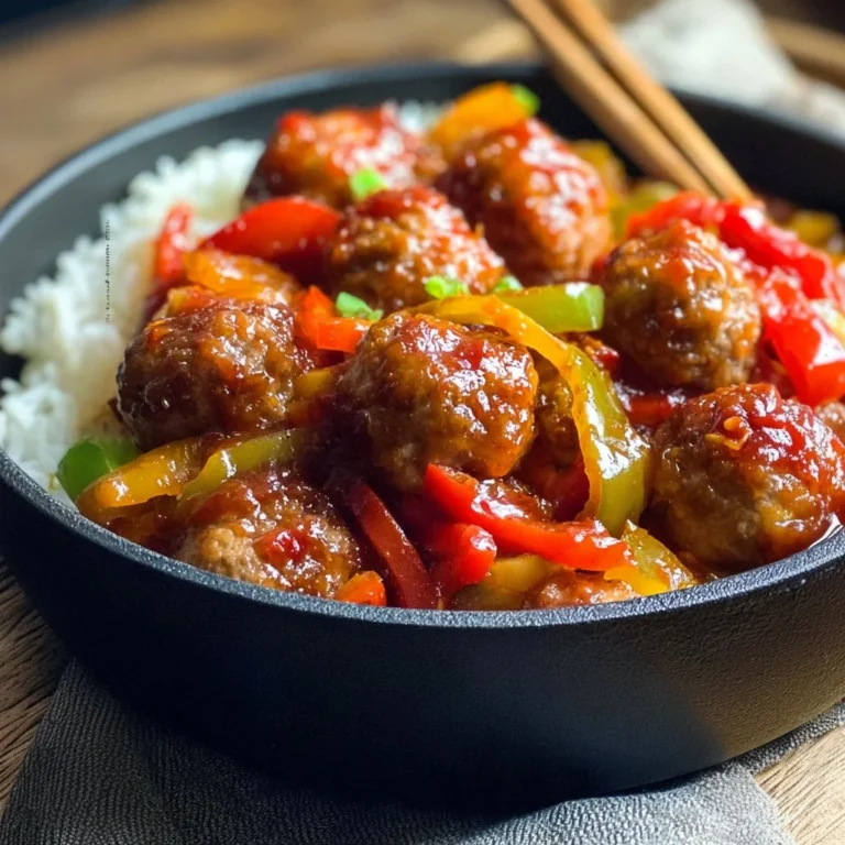 Delicious Peppers & Meatballs dish served in a bowl for a comforting meal.