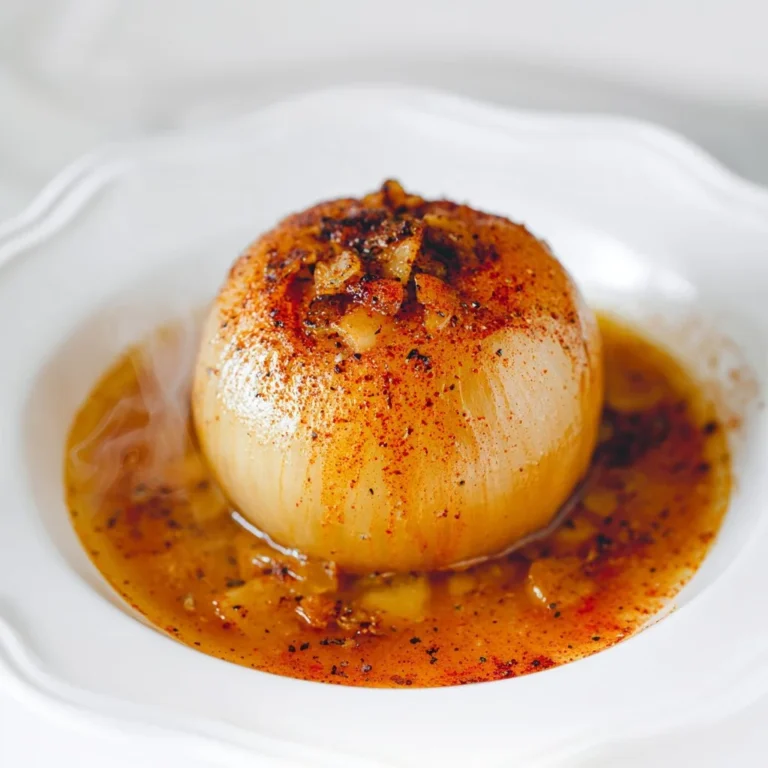 Savory Sweet Onion Boil served in a bowl, showcasing delicious ingredients.