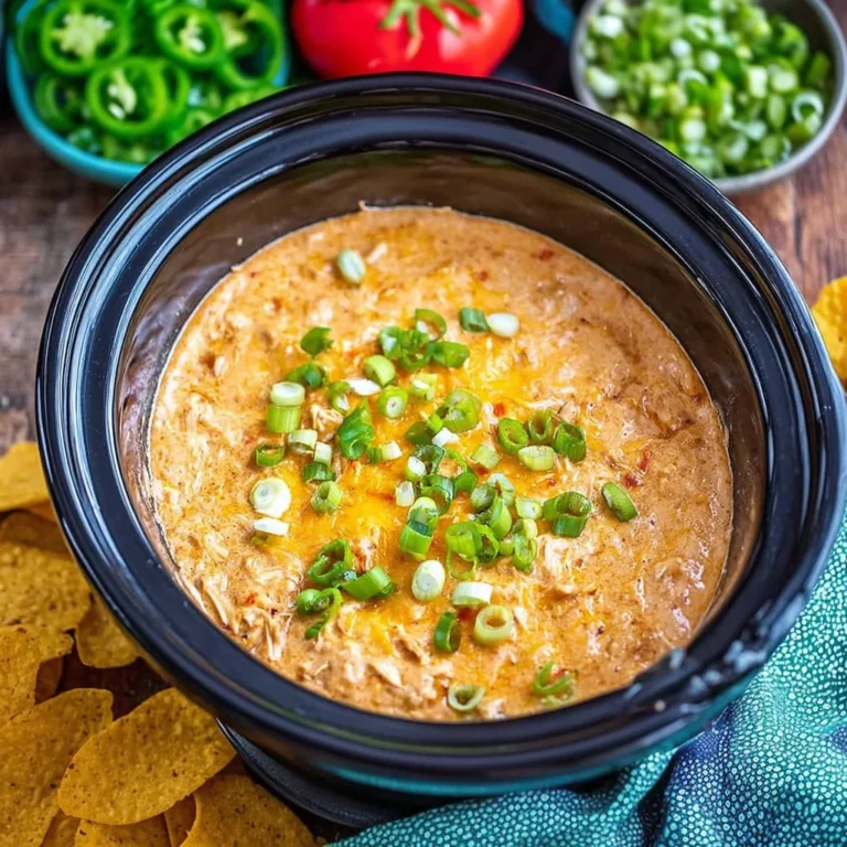Delicious slow cooker chicken enchilada dip served with tortilla chips