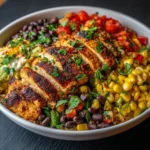 Delicious Southwest Chicken Burrito Bowl featuring creamy ingredients and zesty flavors