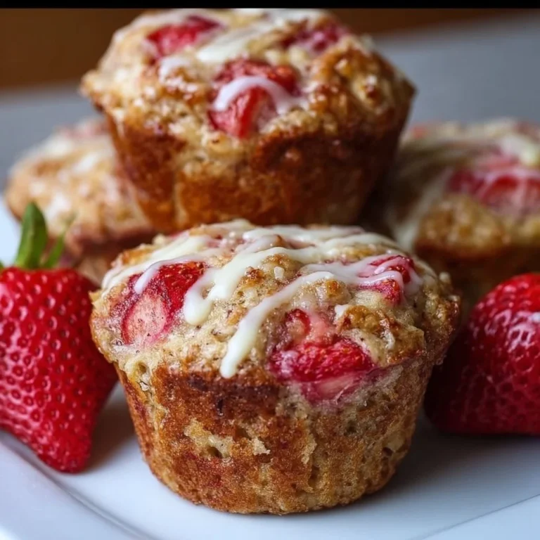 Delicious strawberry protein muffins fresh out of the oven, perfect for breakfast.