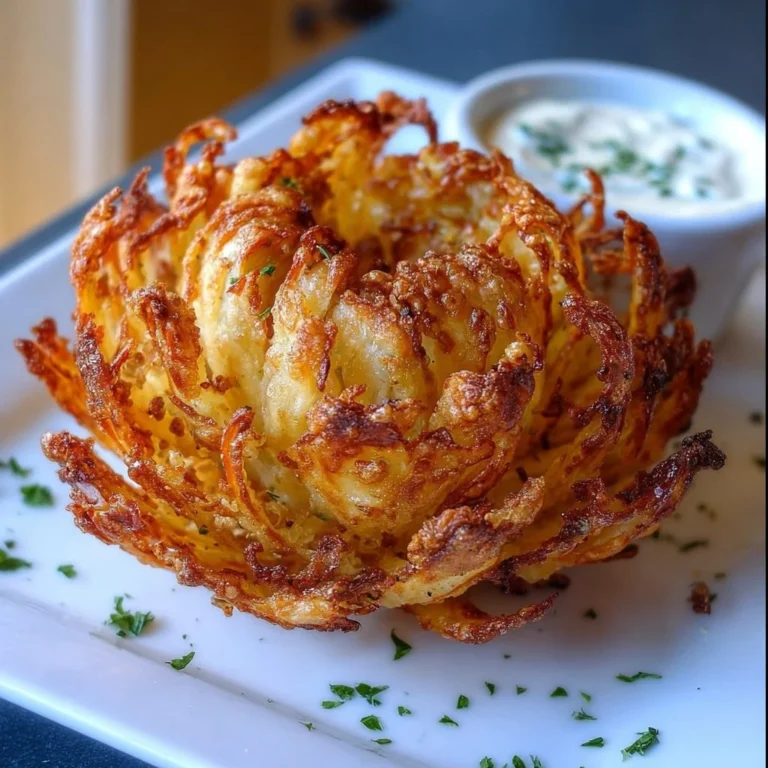 Crispy air fryer blooming onions served as a delightful appetizer