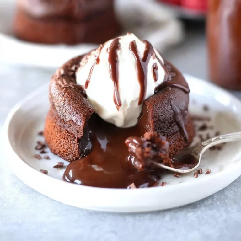 Delicious chocolate molten lava cakes with gooey chocolate center