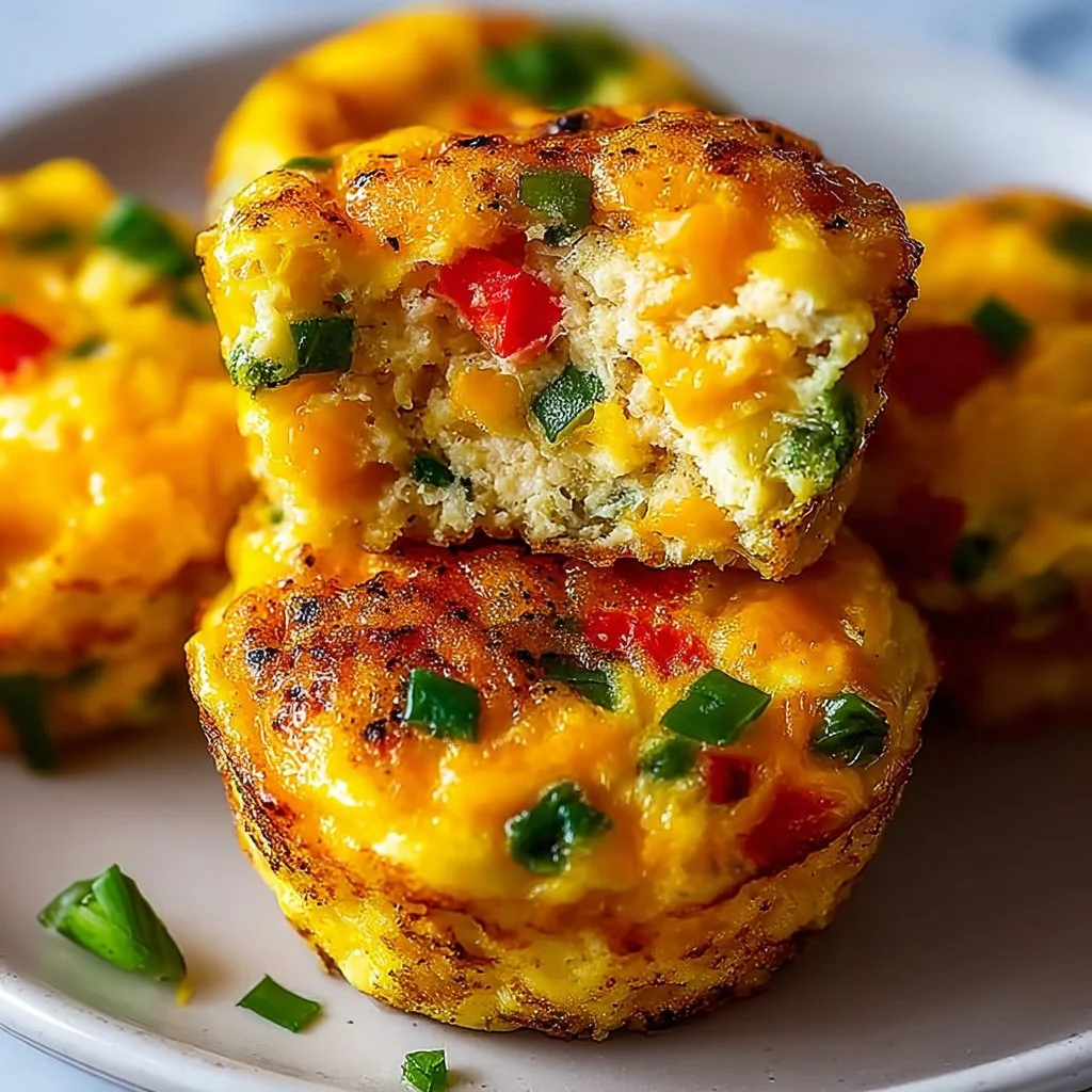 Cheesy protein egg muffins on a plate, perfect for breakfast