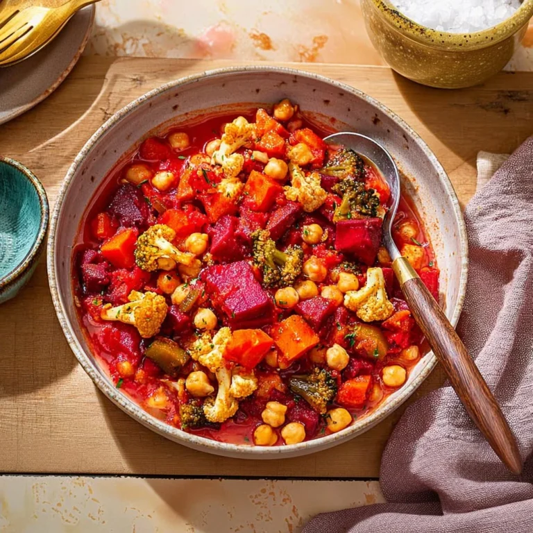 Turkish Vegetable Casserole with Chickpeas served on a plate