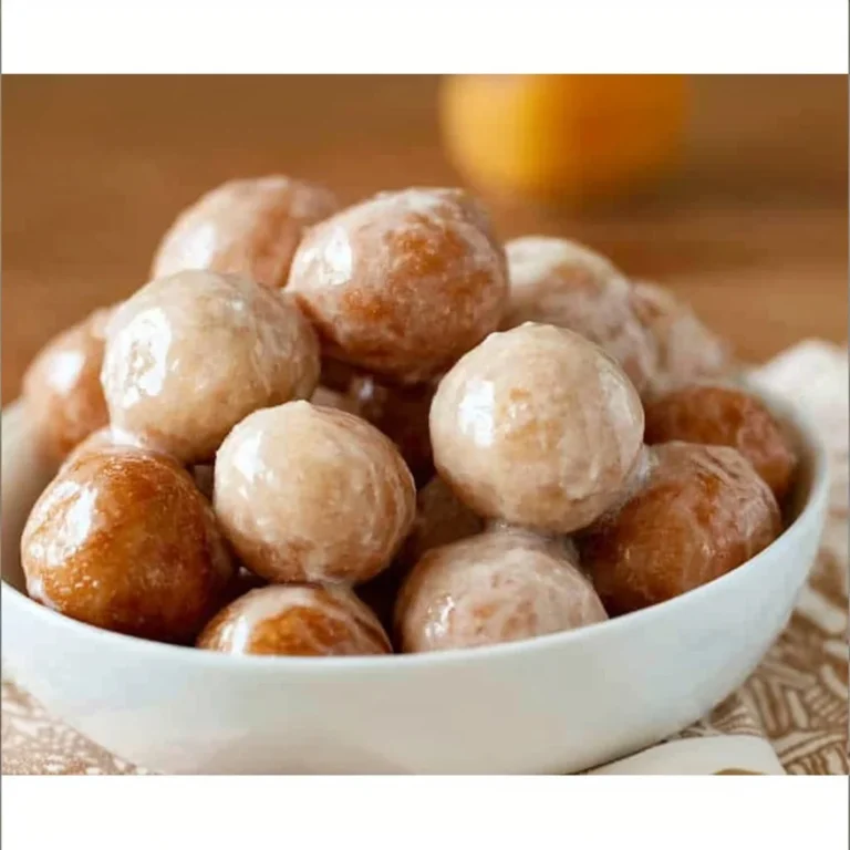 Freshly made donut holes ready to be served