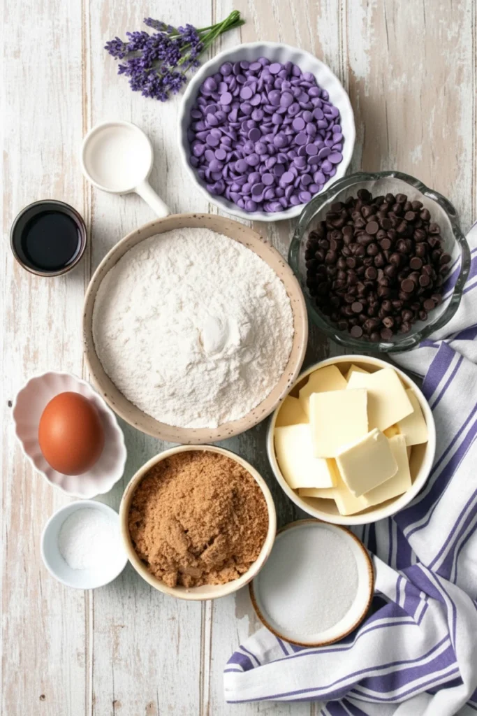 Lavender Chocolate Chip Cookie Ingredients 