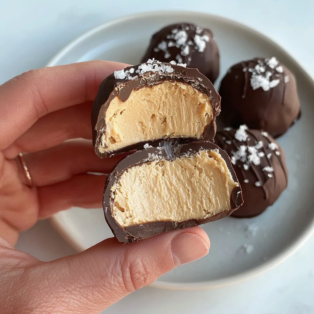 Healthy peanut butter Greek yogurt bites as a nutritious snack option.