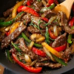 Delicious Asian BBQ Beef Stir-Fry with vibrant orange zest served in a bowl