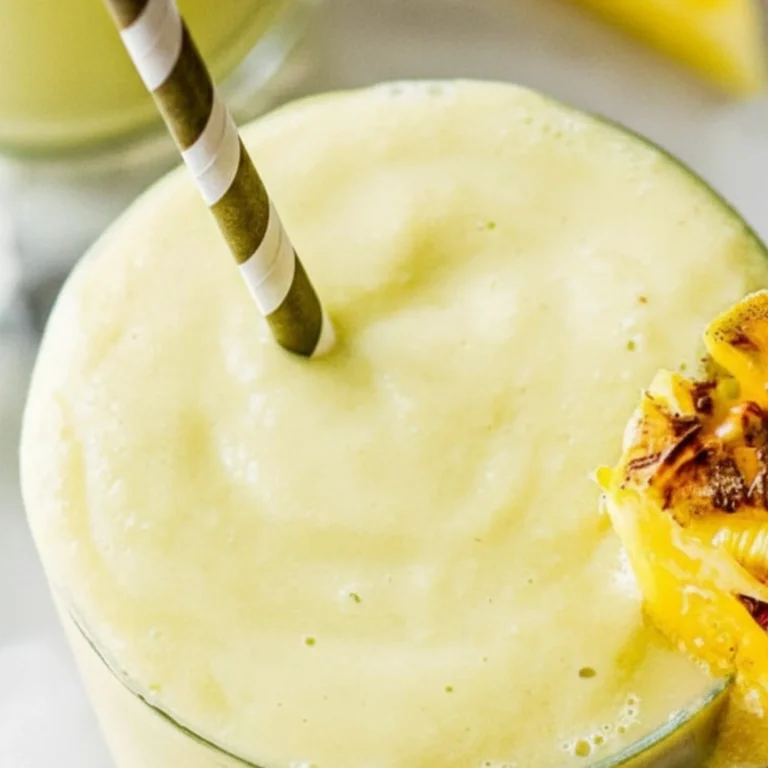 Delicious Avocado Pineapple Smoothie in a glass with fresh fruit