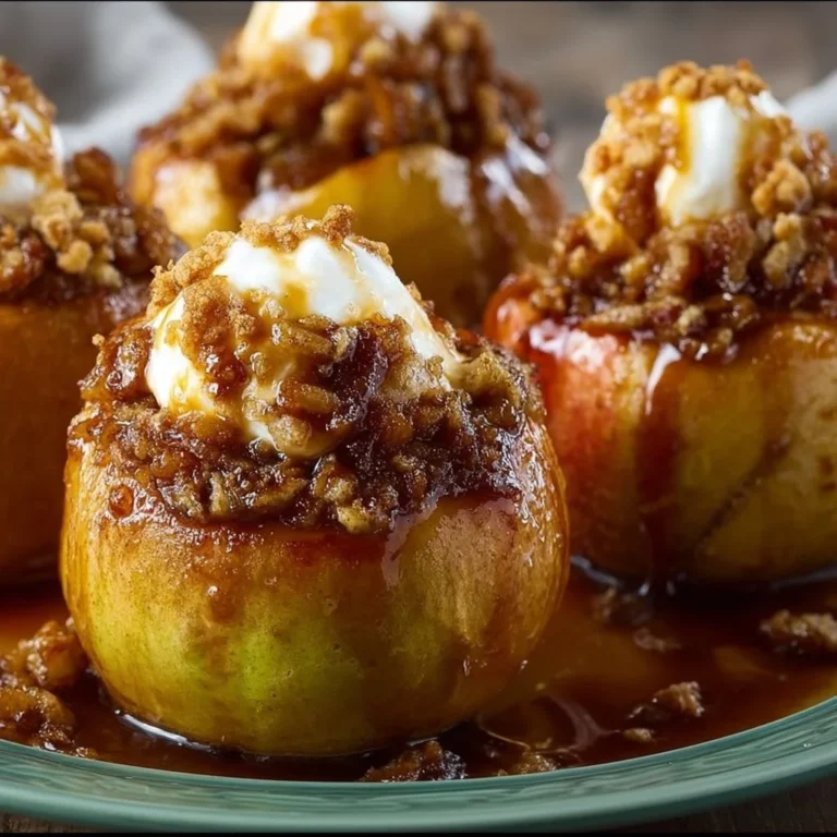Delicious baked bloomin' apples topped with creamy filling and spices.