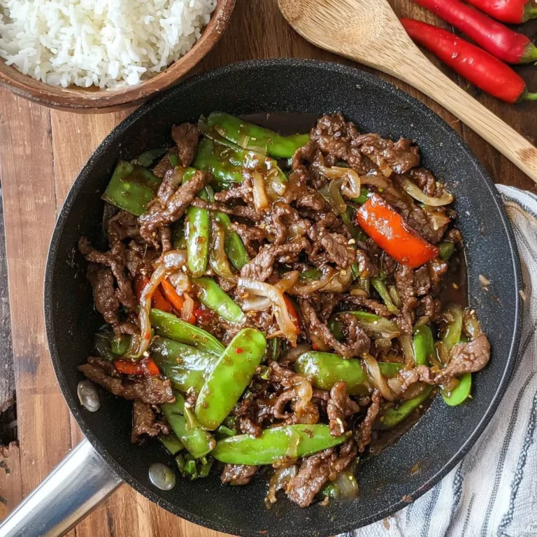 Colorful beef stir fry with vegetables served in a bowl