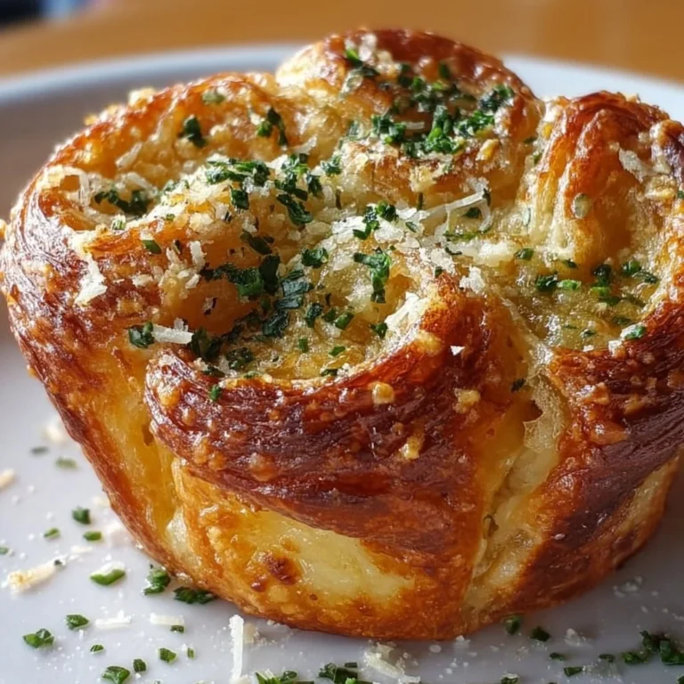 Freshly baked Cheesy Garlic Cruffin with garlic and cheese filling.