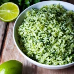Cilantro Lime Spinach Rice served as a vibrant side dish