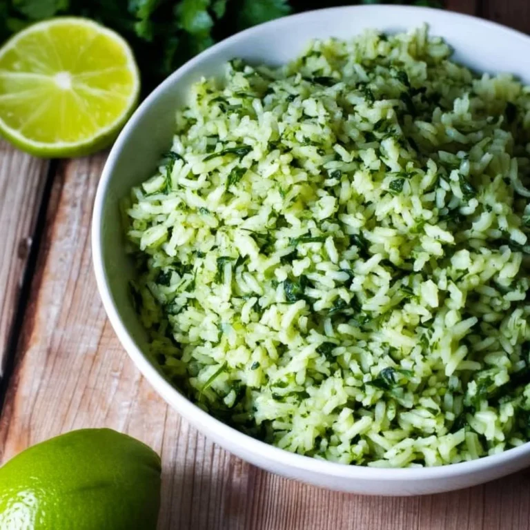 Cilantro Lime Spinach Rice served as a vibrant side dish