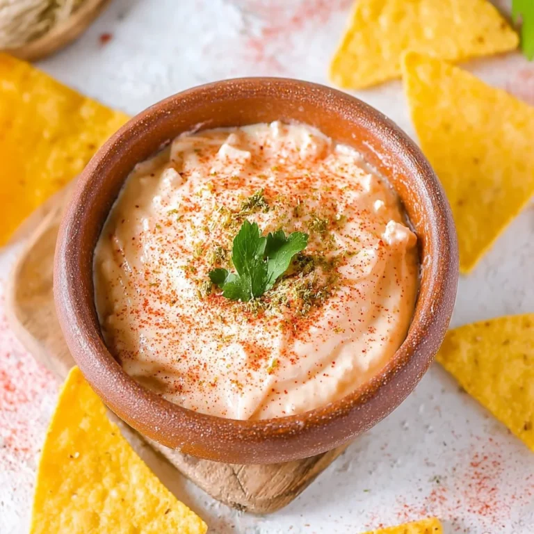 Delicious creamy cottage cheese queso served in a bowl with toppings