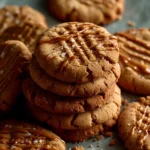 Close-up of delicious Biscoff cookies on a plate, showcasing their unique flavor.