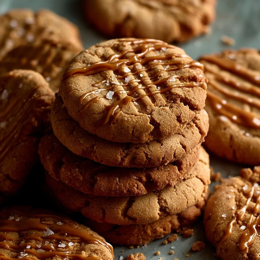 Close-up of delicious Biscoff cookies on a plate, showcasing their unique flavor.