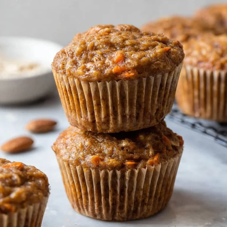 Freshly baked carrot apple muffins on a cooling rack, perfect for snack or breakfast.