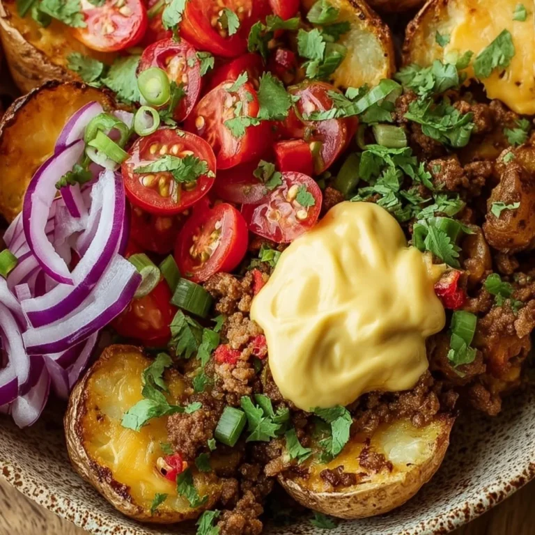 Loaded Fiesta Potato Bowls topped with fresh ingredients and spices