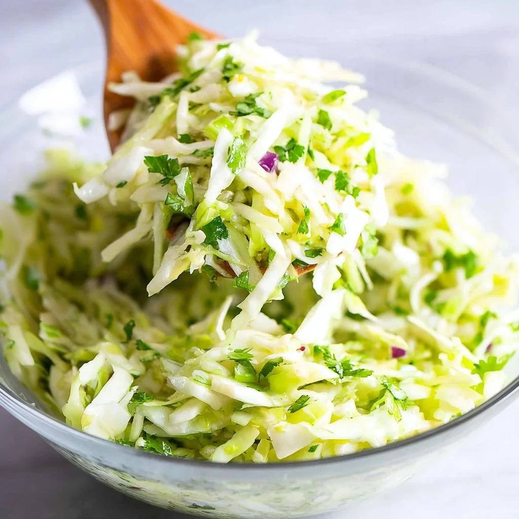 Bowl of easy cilantro lime slaw with fresh ingredients and vibrant colors.