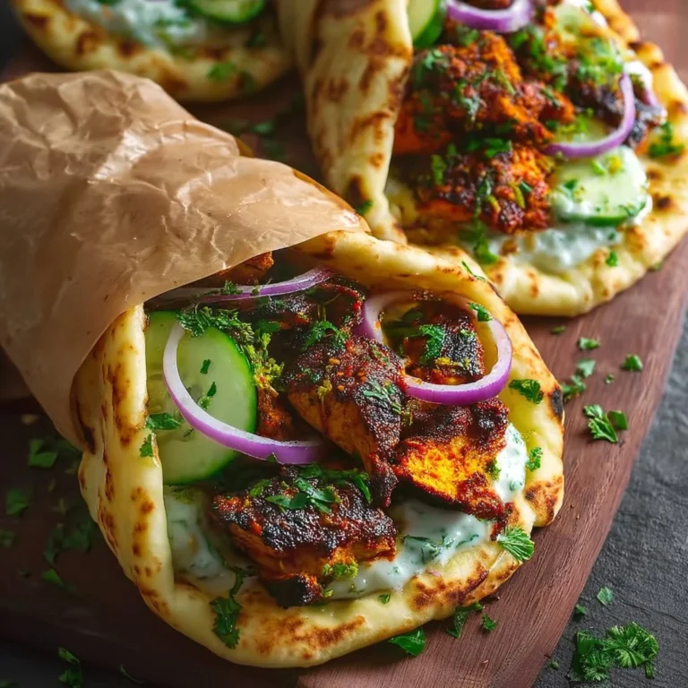 Flavor-packed tandoori chicken wraps served with fresh vegetables and sauce