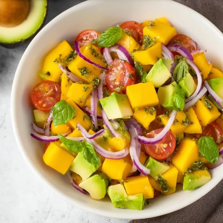 Fresh Mango Avocado Salad with vibrant fruits and greens