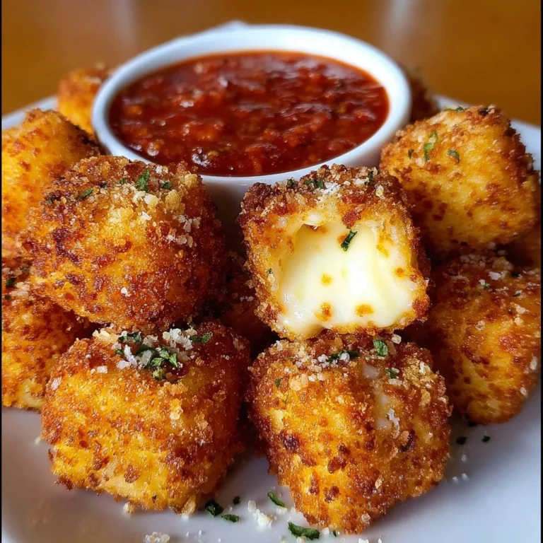 Golden crispy fried cheese bites served with dipping sauce