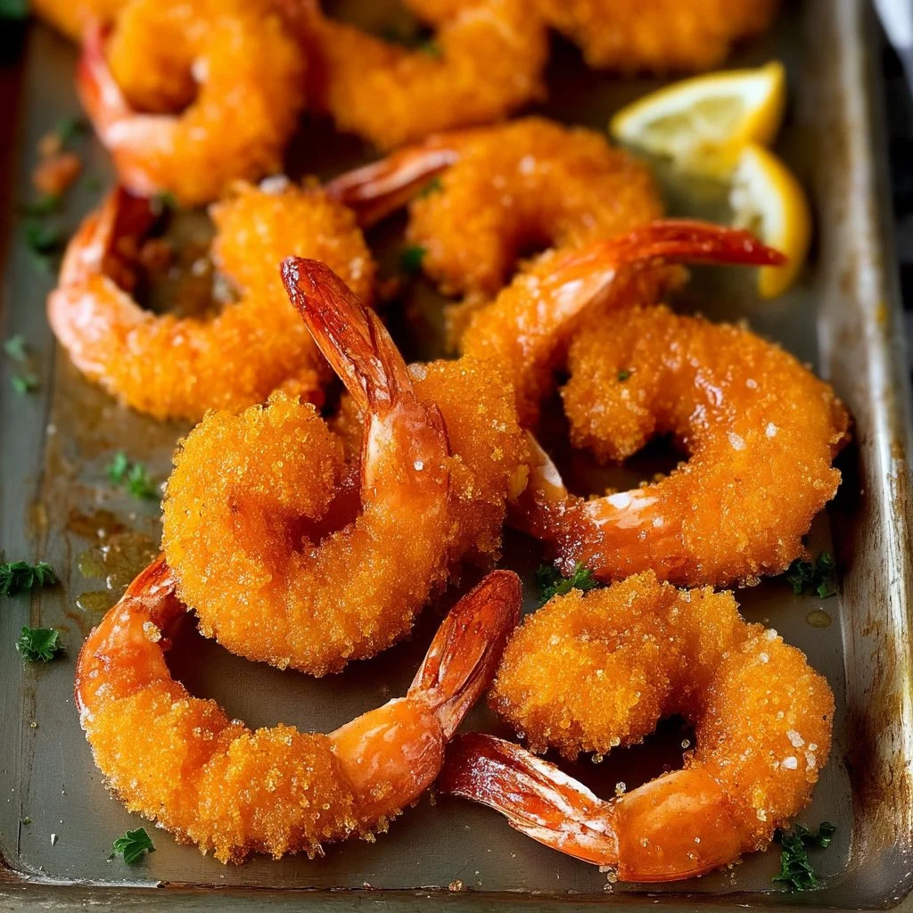 Delicious crispy fried shrimp served with a side of dipping sauce
