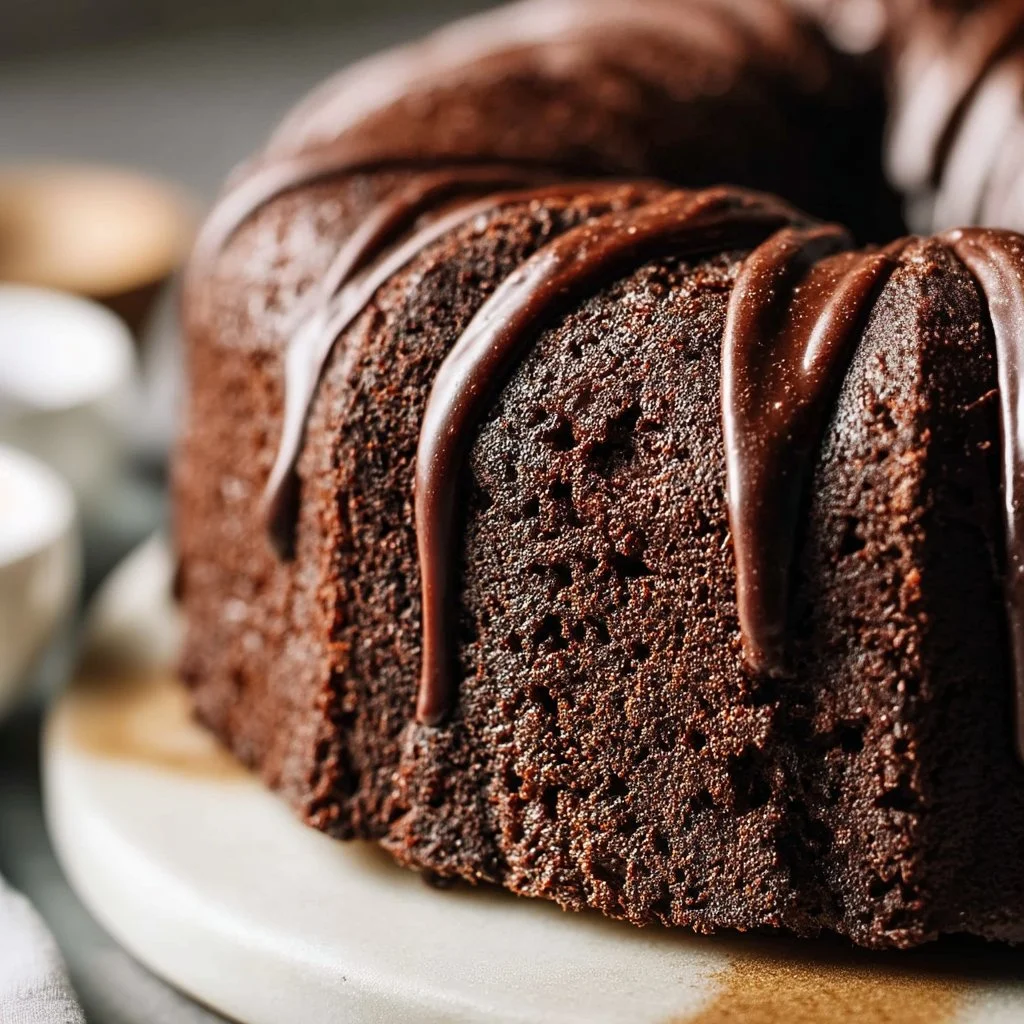 Decadent brownie cake slice topped with chocolate frosting and nuts