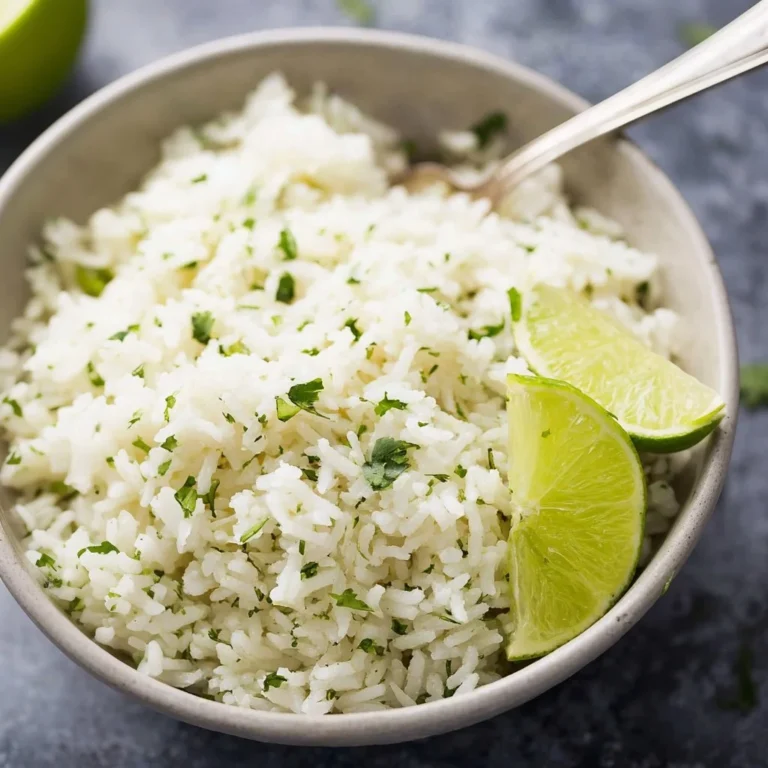 Bowl of Instant Pot cilantro lime rice served as a side dish