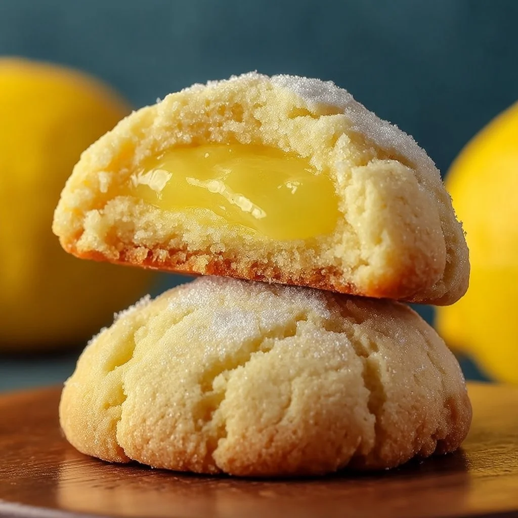 Delicious stuffed lemon cookies on a plate, perfect for dessert lovers.
