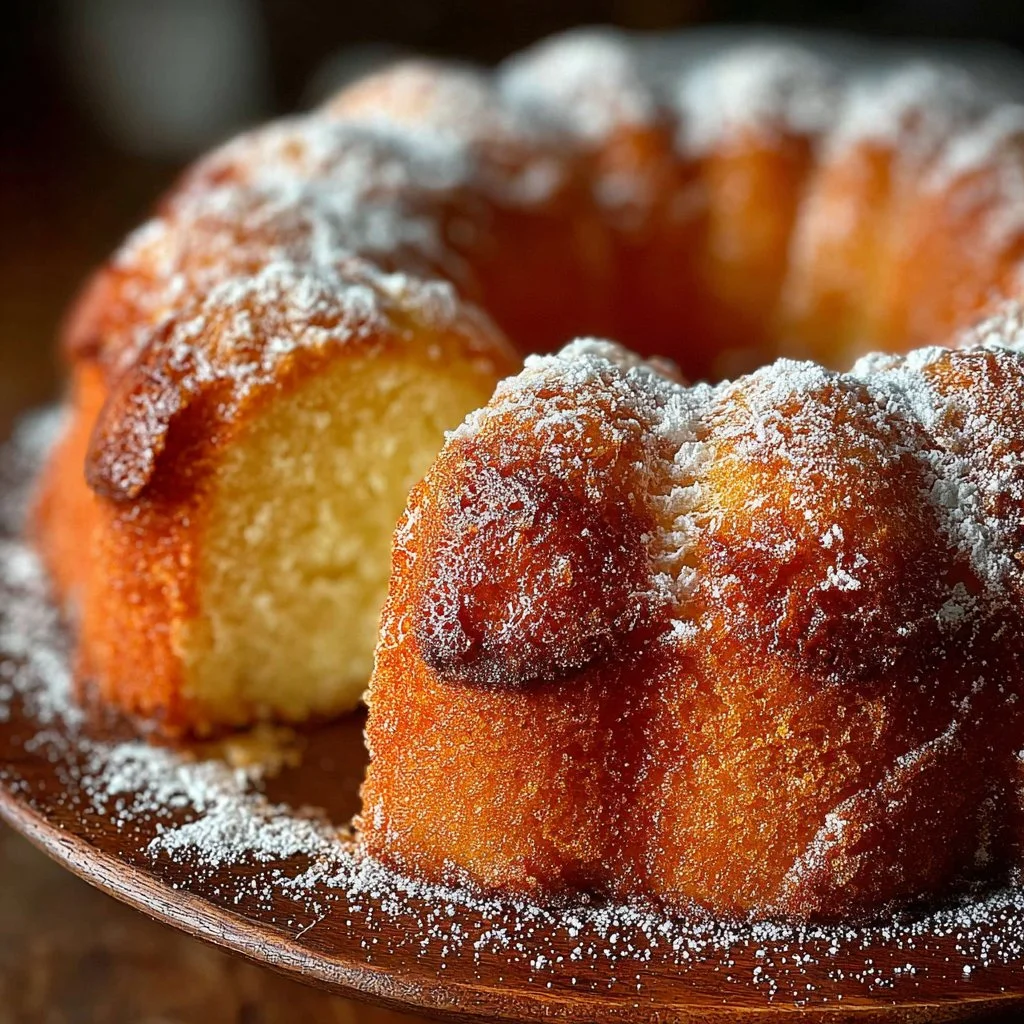 Delicious homemade Kentucky Butter Cake topped with sweet glaze