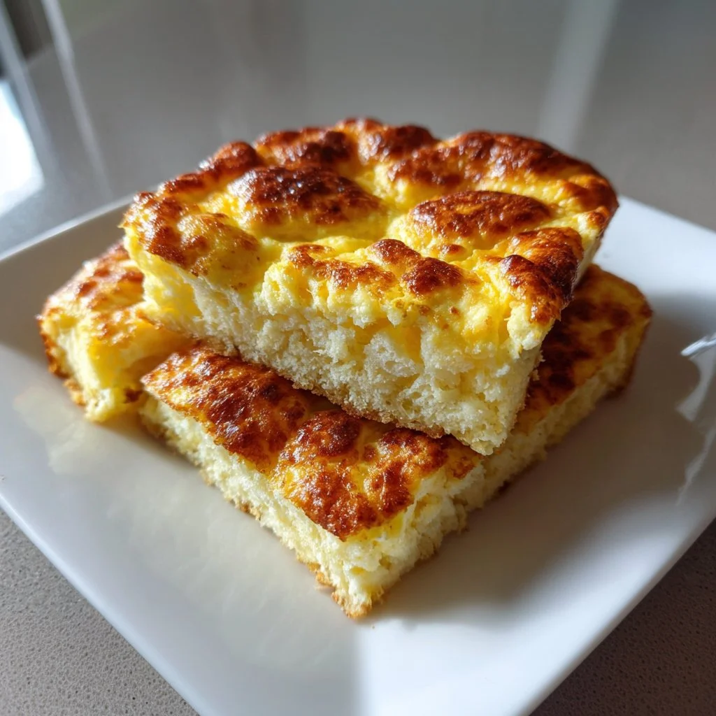Fluffy Keto Cheese Egg Cloud Bread served on a plate with herbs