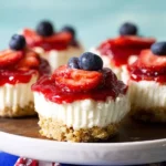Mini No Bake Cheesecakes arranged on a platter for a delightful dessert.