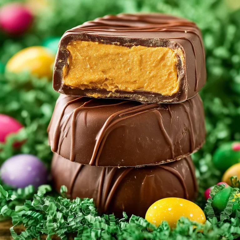 Delicious homemade peanut butter eggs with chocolate coating.