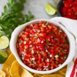 Fresh Pico de Gallo salsa served with tortilla chips