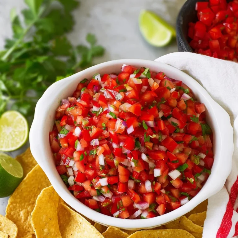 Fresh Pico de Gallo salsa served with tortilla chips