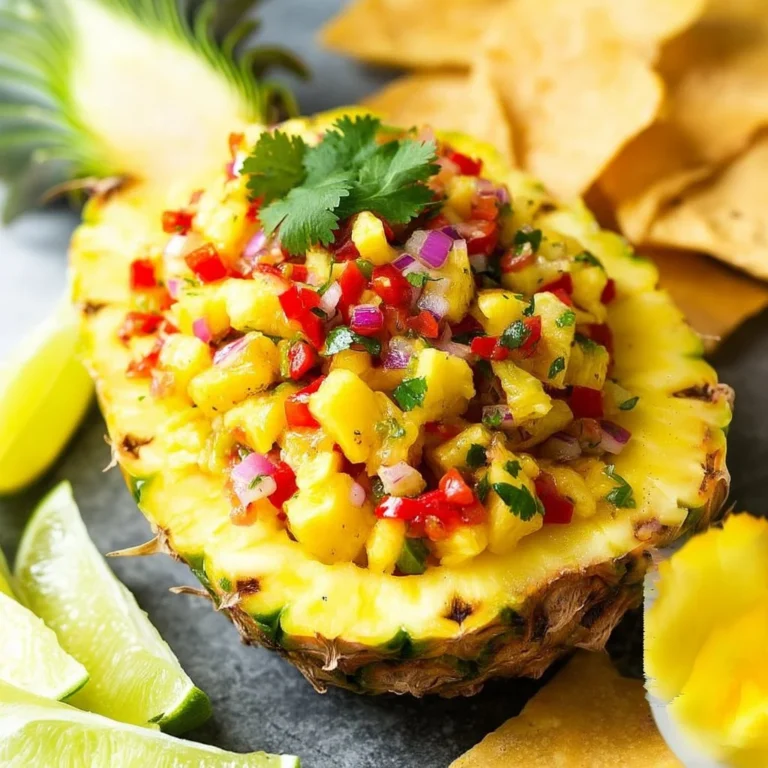 Delicious pineapple salsa with vibrant colors and fresh ingredients