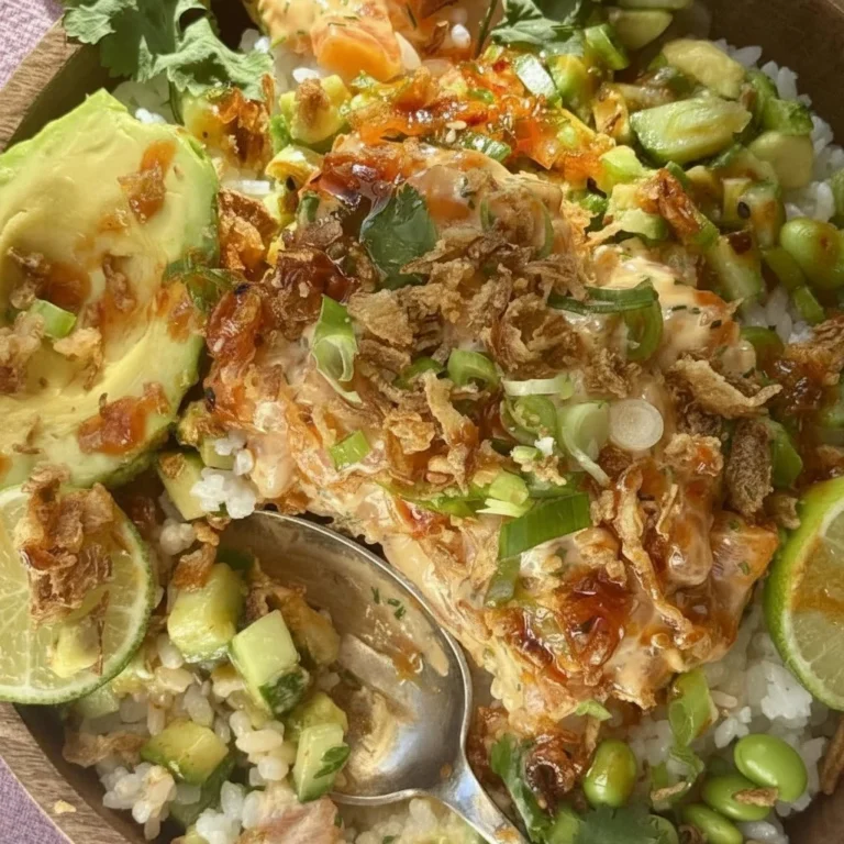 Quick salmon bowls prepared sushi style with fresh ingredients.