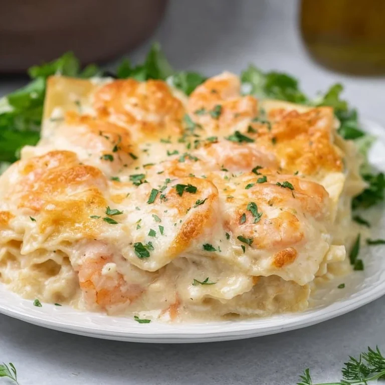 Delicious Seafood Lasagna prepared with fresh seafood and layered pasta.