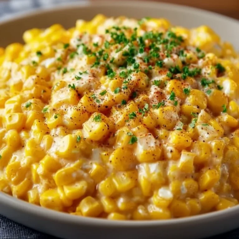 Delicious slow cooker creamed corn served in a bowl