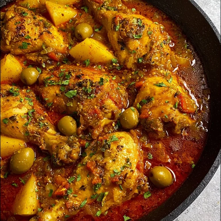 Delicious stewed chicken served in a bowl with vegetables and herbs