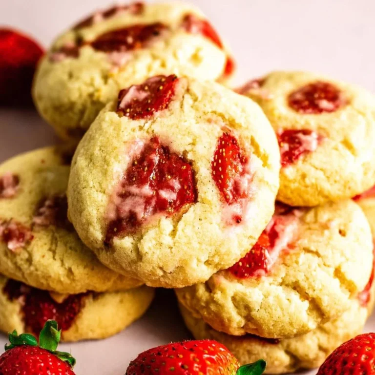 Delicious strawberry shortcake cookies with fresh strawberries and whipped cream