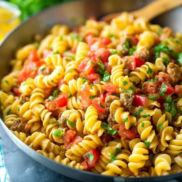 Delicious Taco Pasta dish served in a bowl, garnished with cheese and herbs.