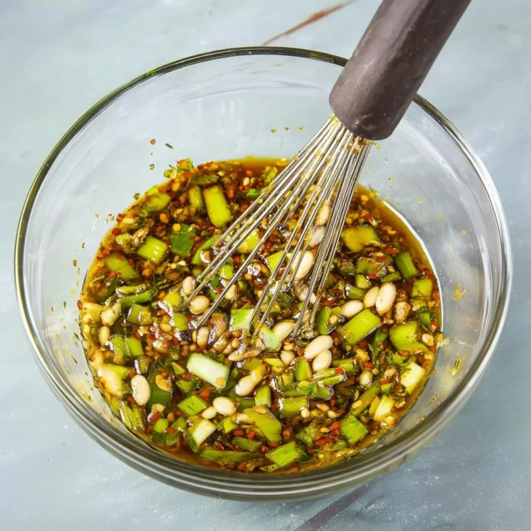 Sweet and spicy teriyaki marinade ingredients and finished dish.