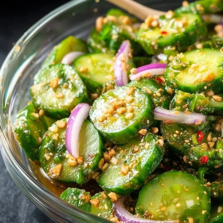 Thai cucumber salad with fresh ingredients served in a bowl, perfect for hot days.