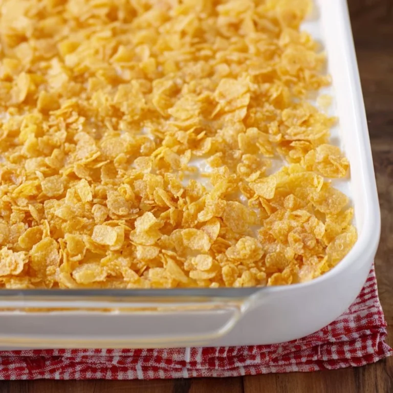 A comforting dish of funeral potatoes served in a warm casserole dish.