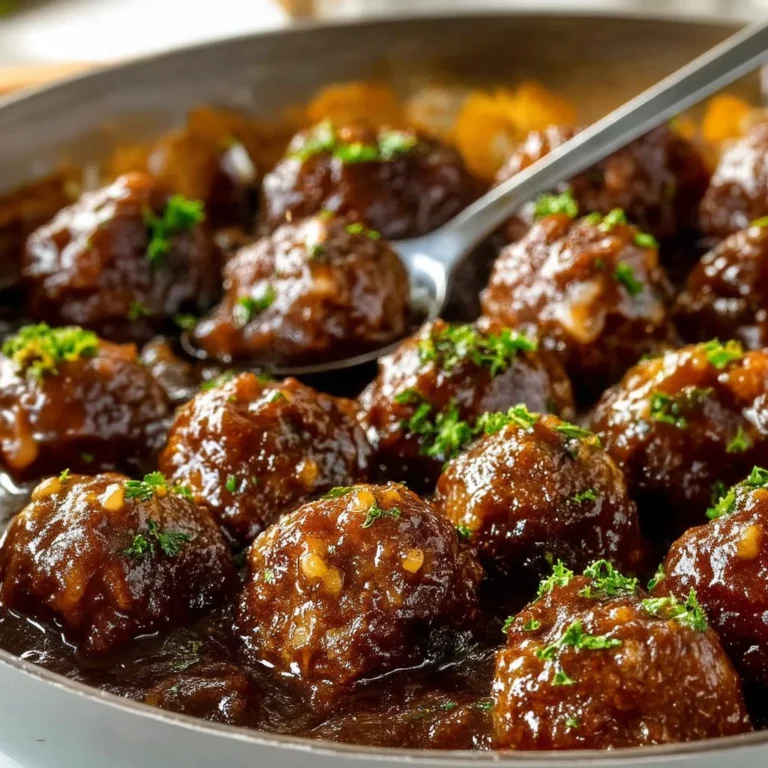 Salisbury steak meatballs served with rich gravy and mashed potatoes